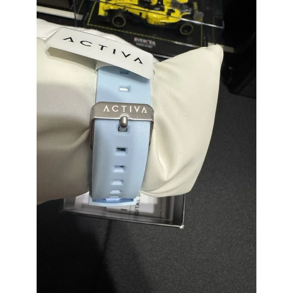 Activa Women’s/Kids Sports Quartz Digital Watch Blue Resin WR 50m Alarm w/Box